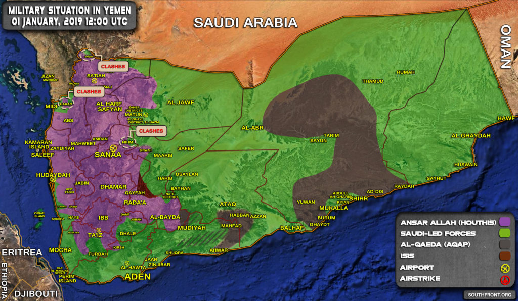 Military Situation In Yemen On January 1, 2019 (Map Update)