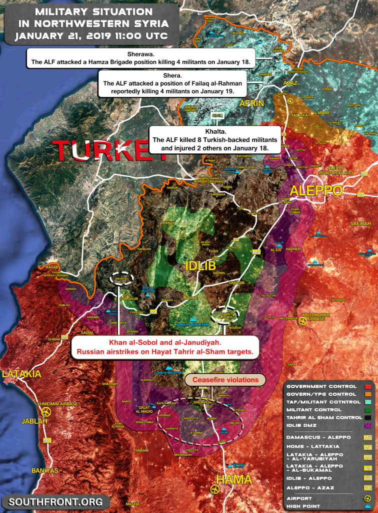 Military Situation In Northwestern Syria On January 21, 2019 (Map Update)