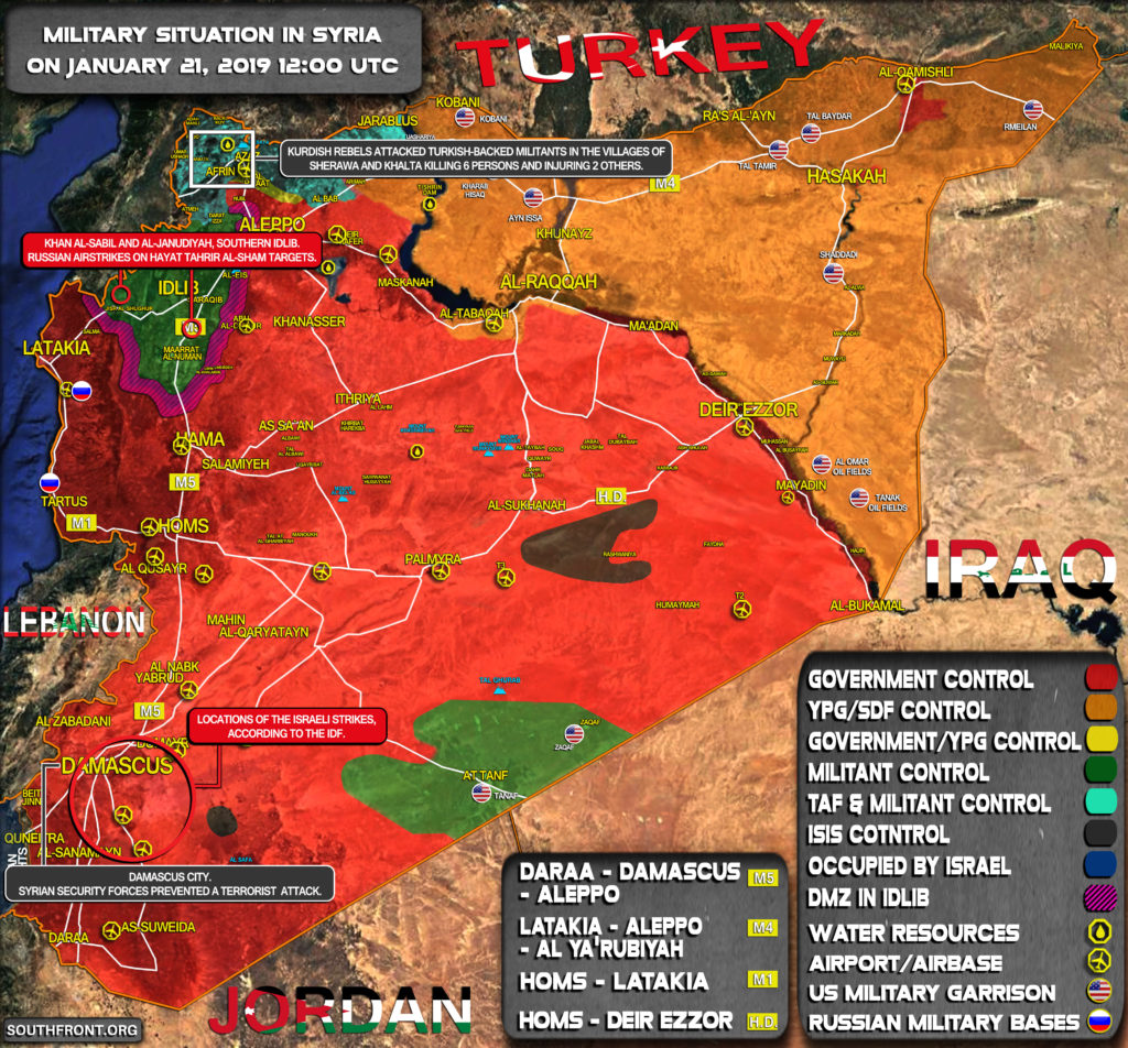 Military Situation In Syria On January 21, 2019 (Map Update)