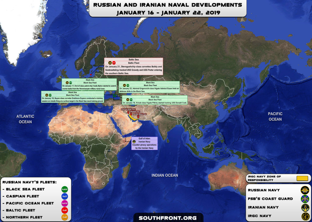 Iranian, Russian Naval Developments January 16-22, 2019 (Map Update)