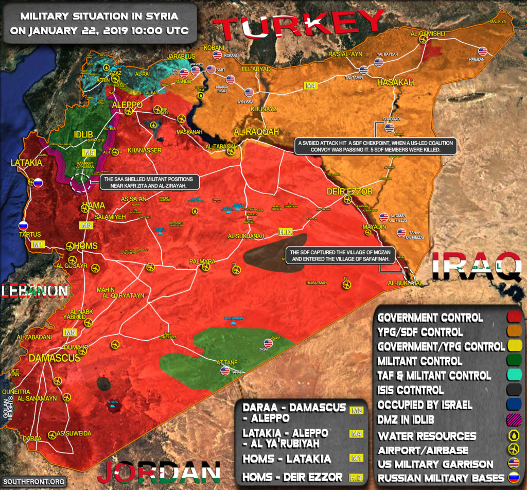 Military Situation In Syria On January 22, 2019 (Map Update)