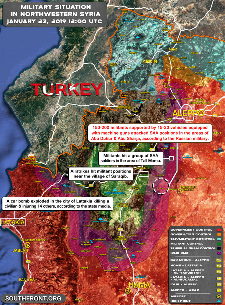 Military Situation In Northwestern Syria On January 23, 2019 (Map Update)