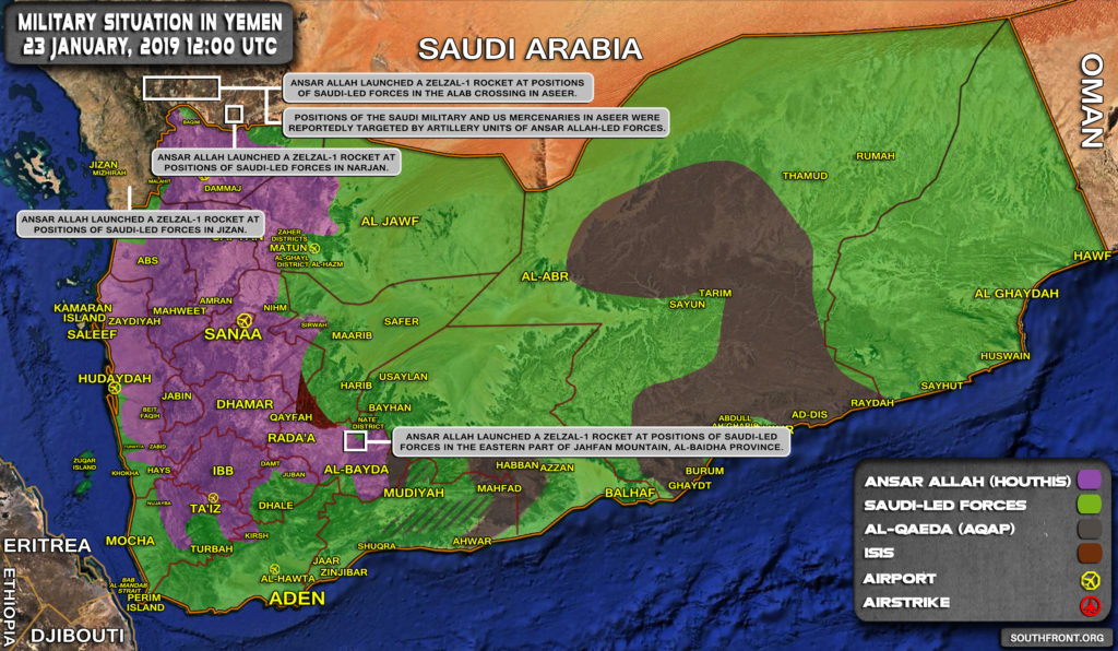 Military Situation In Yemen On January 23, 2019 (Map Update)