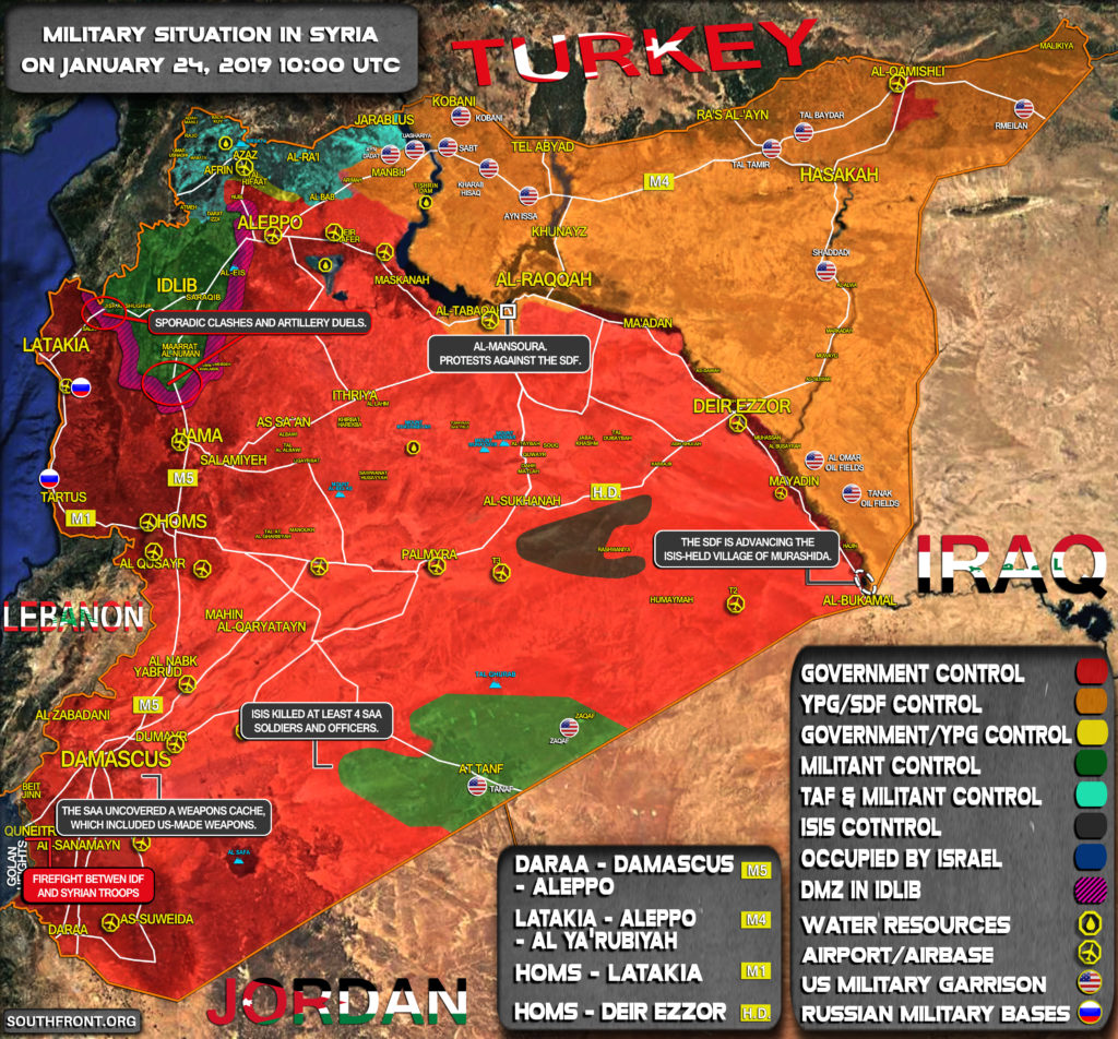 Military Situation In Syria On January 24, 2019 (Map Update)