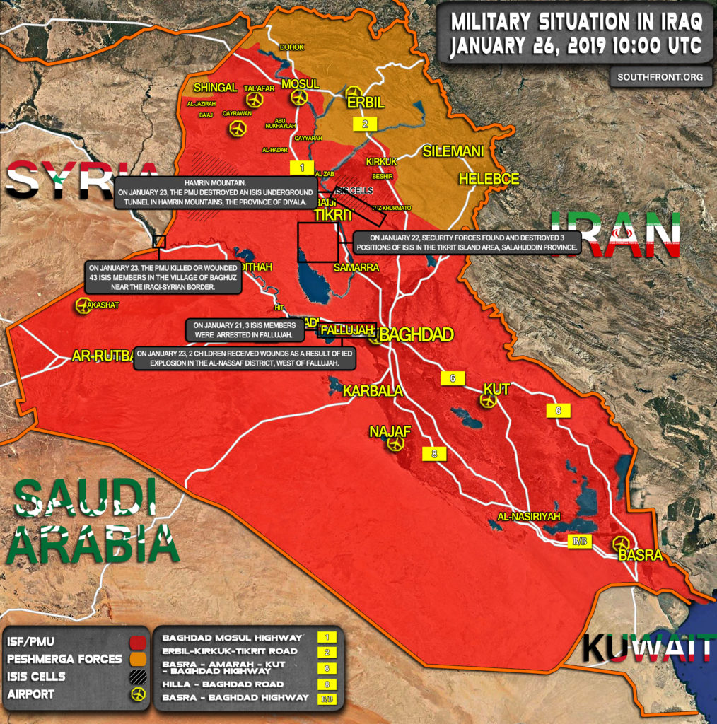 Military Situation In Iraq On January 26, 2019 (Map Update)