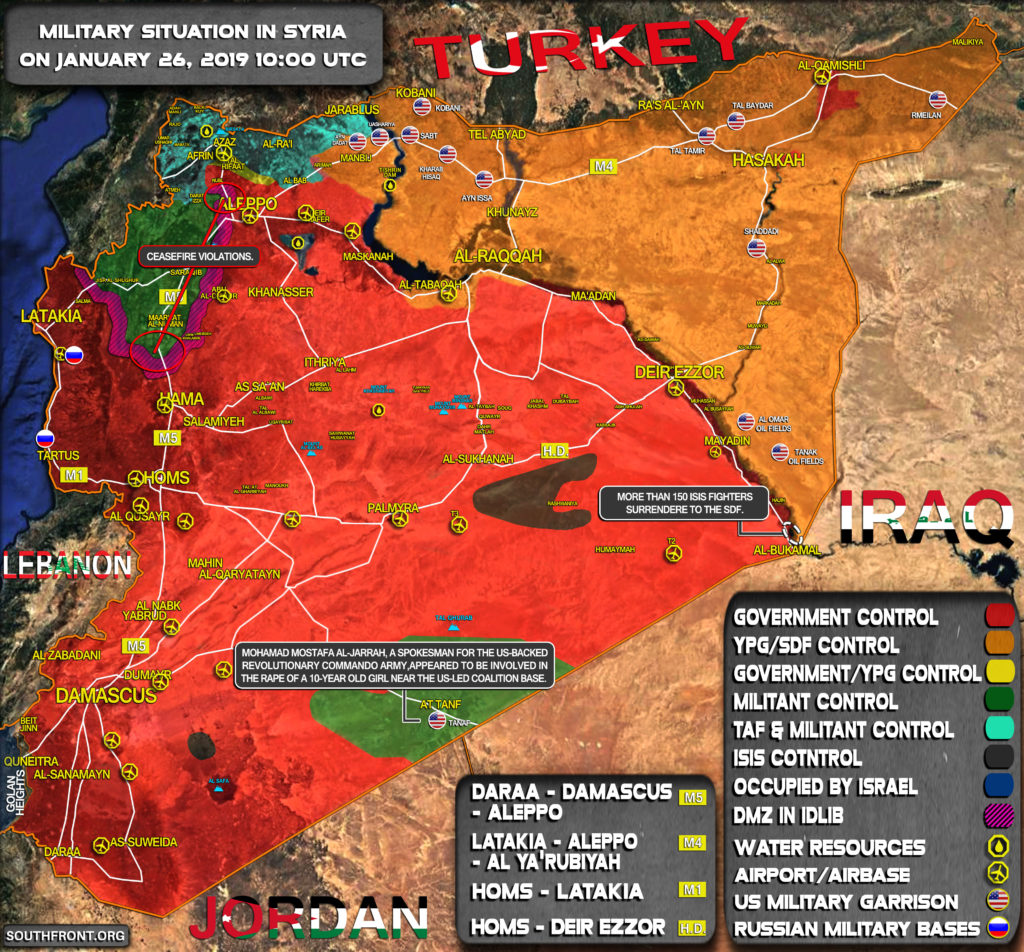 Military Situation In Syria On January 26, 2019 (Map Update)