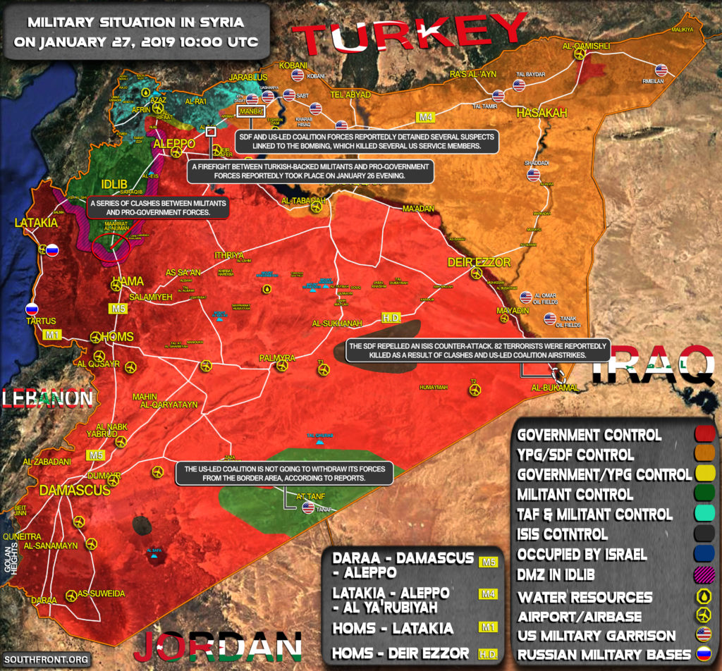 Military Situation In Syria On January 27, 2019 (Map Update)