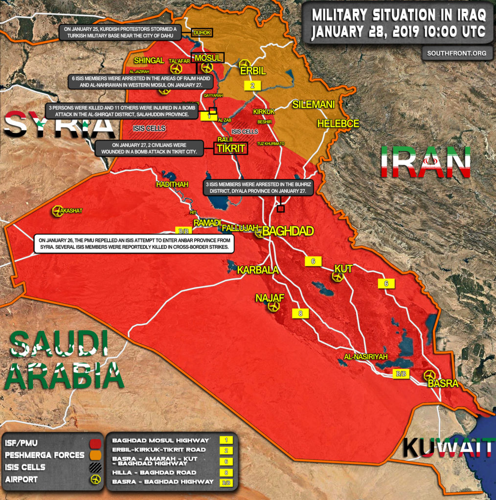 Military Situation In Iraq On January 28, 2019 (Map Update)