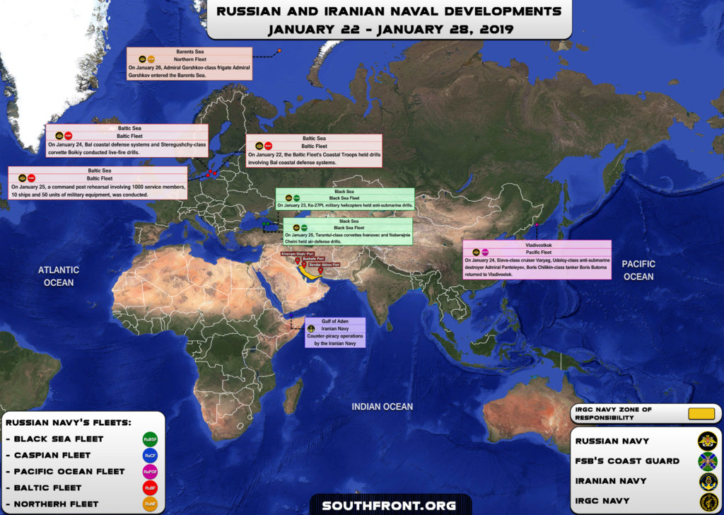 Iranian, Russian Naval Developments January 22-28, 2019 (Map Update)