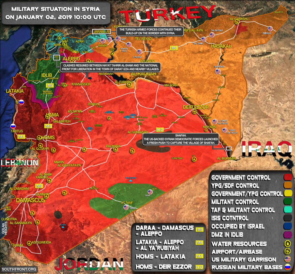 Military Situation In Syria On January 2, 2019 (Map Update)