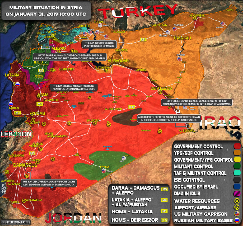 Military Situation In Syria On January 31, 2019 (Map Update)