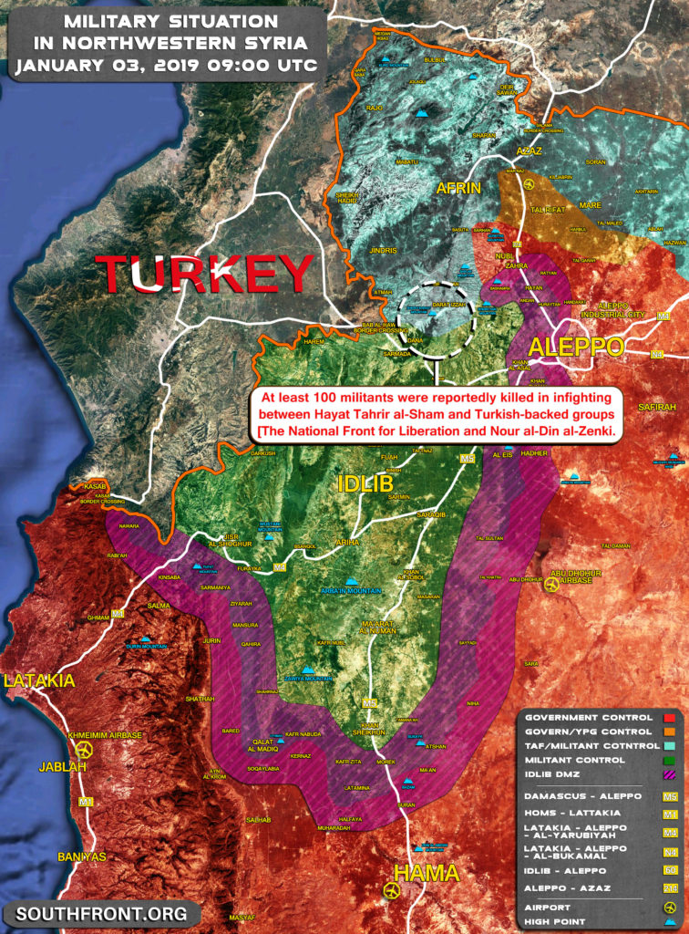 Turkish-backed Militants Deploying Reinforcements For Battle Against Hayat Tahrir al-Sham In Western Aleppo (Video, Map)