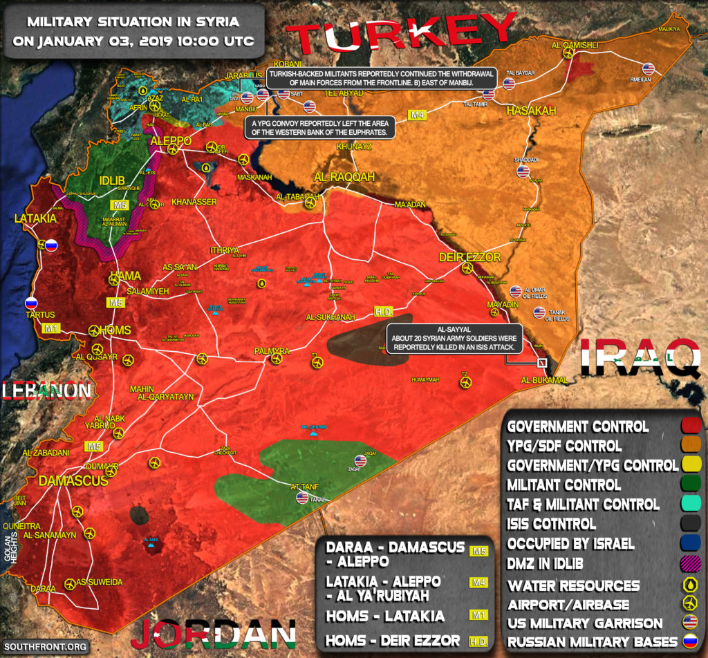 Military Situation In Syria On January 3, 2019 (Map Update)