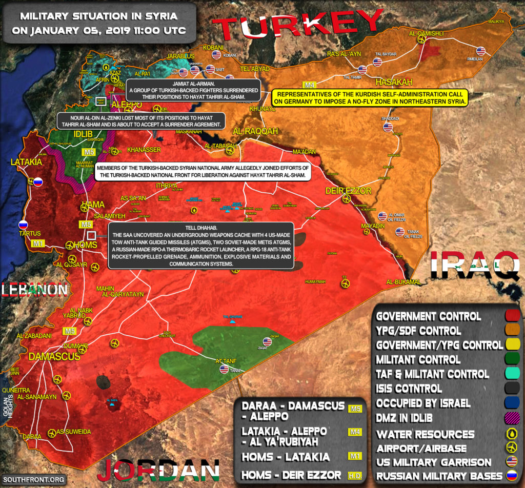 Military Situation In Syria On January 5, 2019 (Map Update)