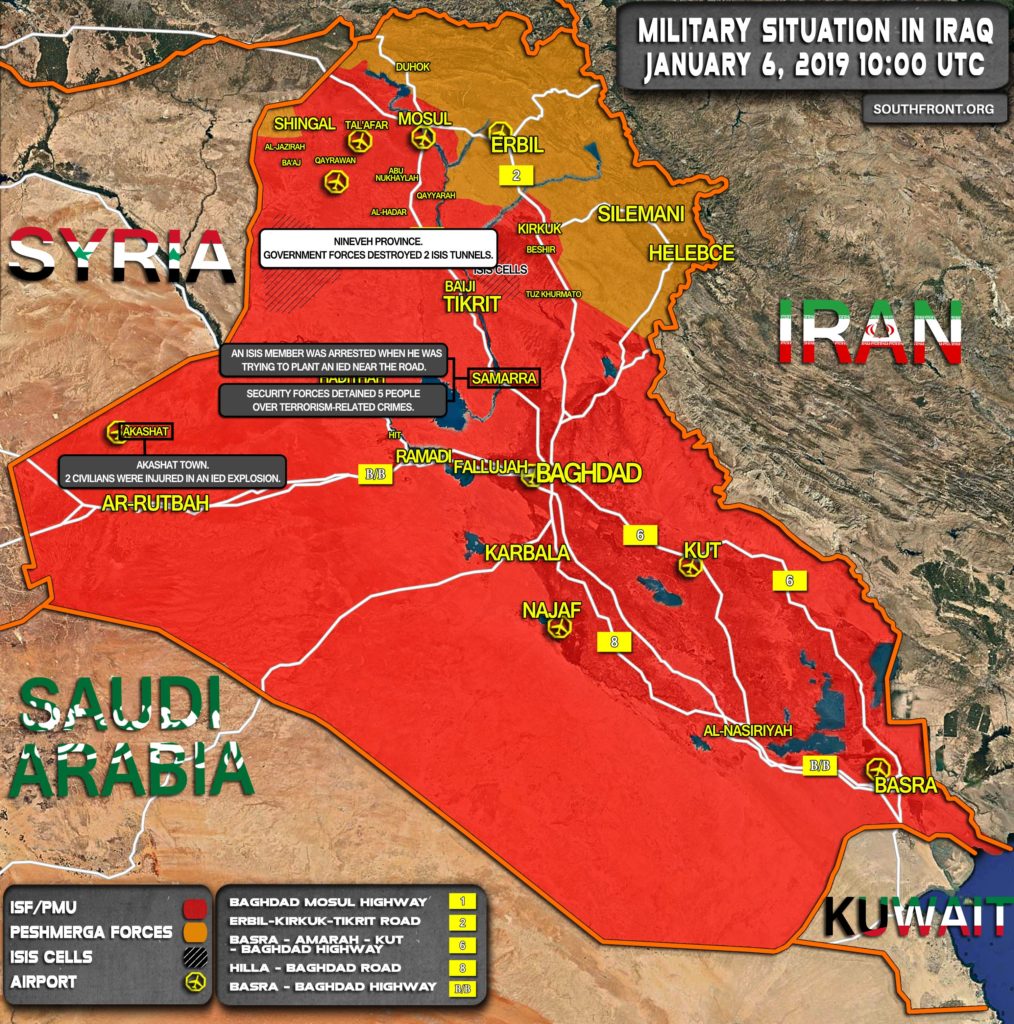 Iraqi Security Forces Continue Crackdown On ISIS Cells & Infrastructure Across County (Map)