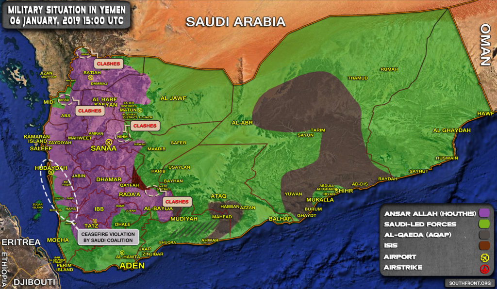 Military Situation In Yemen On January 6, 2019 (Map Update)