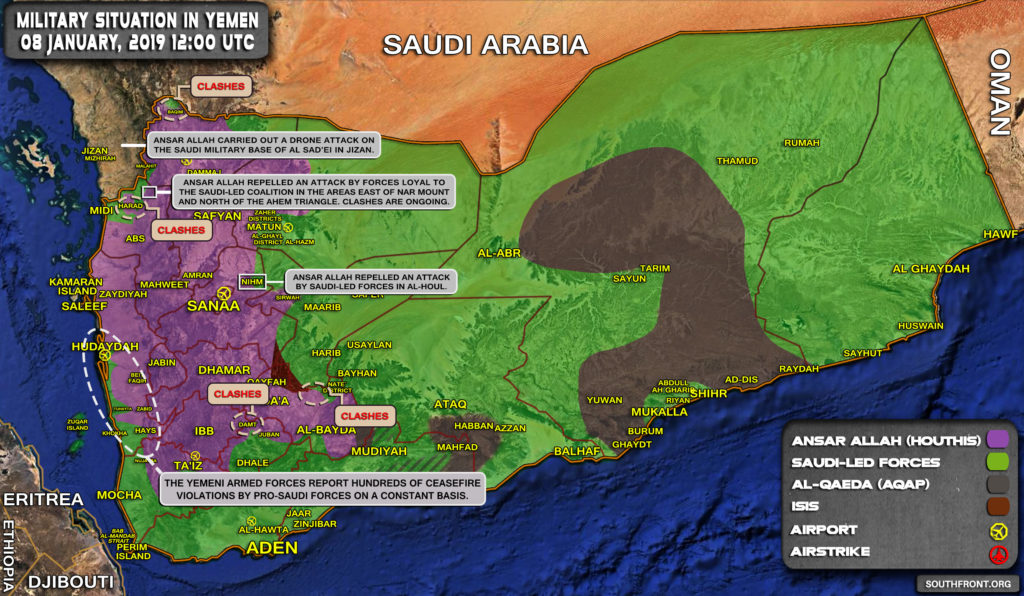 Military Situation In Yemen On January 8, 2019 (Map Update)