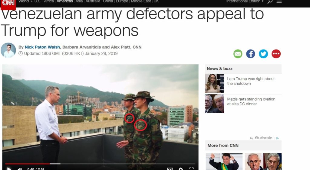 CNN Releases Interview With 'Venezuelan Army Defectors' Appealing To US For Weapons. There Is Problem With Their Uniform