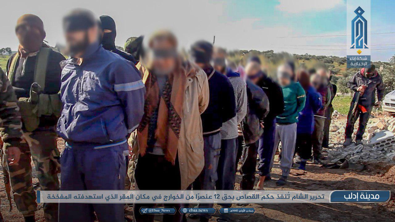 Following Idlib Bombing, Hay’at Tahrir Al-Sham Executes Twelve ISIS Members (Photos)