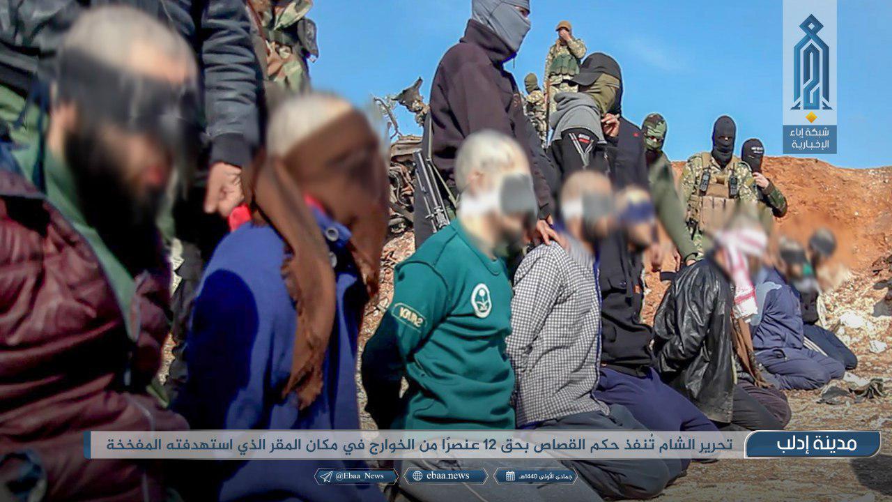 Following Idlib Bombing, Hay’at Tahrir Al-Sham Executes Twelve ISIS Members (Photos)