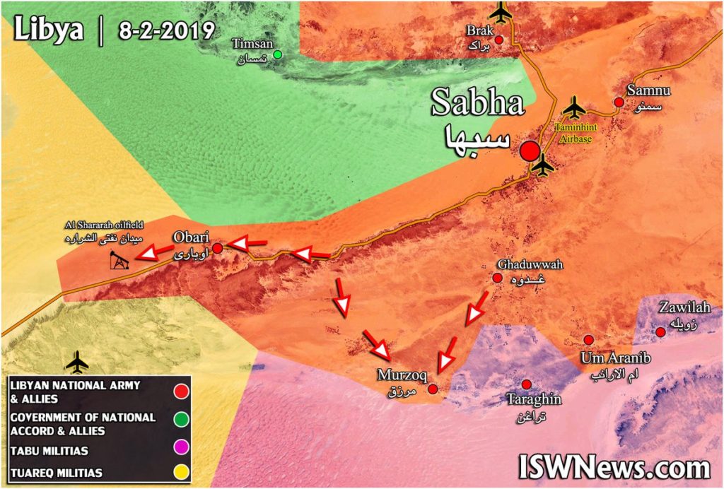 Libyan National Army Captures al-Shararah Oilfield, Nearby Points (Map Update)