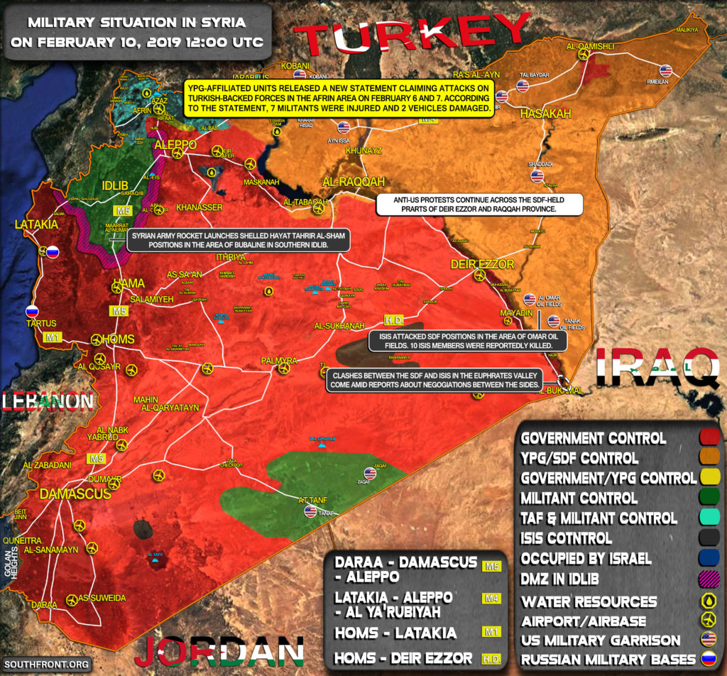 Military Situation In Syria On February 10, 2019 (Map Update)