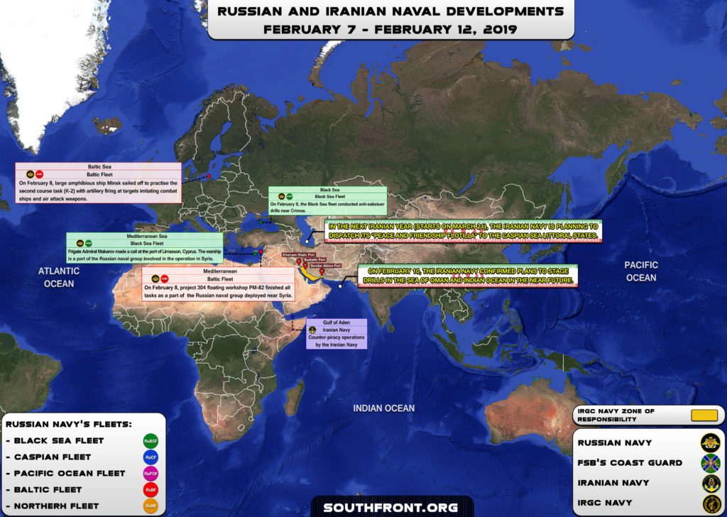 Iranian, Russian Naval Developments February 7-12, 2019 (Map Update)