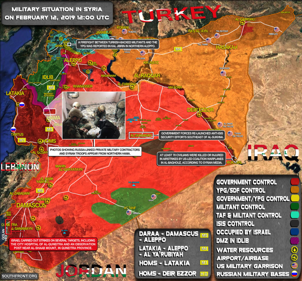 Military Situation In Syria On February 12, 2019 (Map Update)