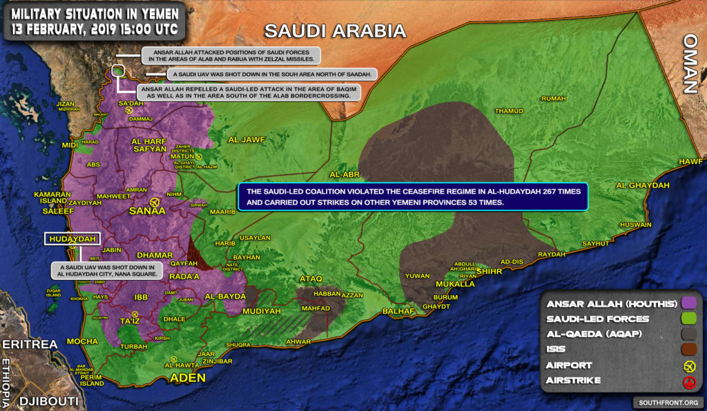 Military Situation In Yemen On February 13, 2019 (Map Update)