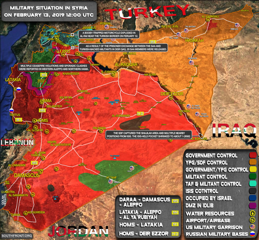 Military Situation In Syria On February 13, 2019 (Map Update)