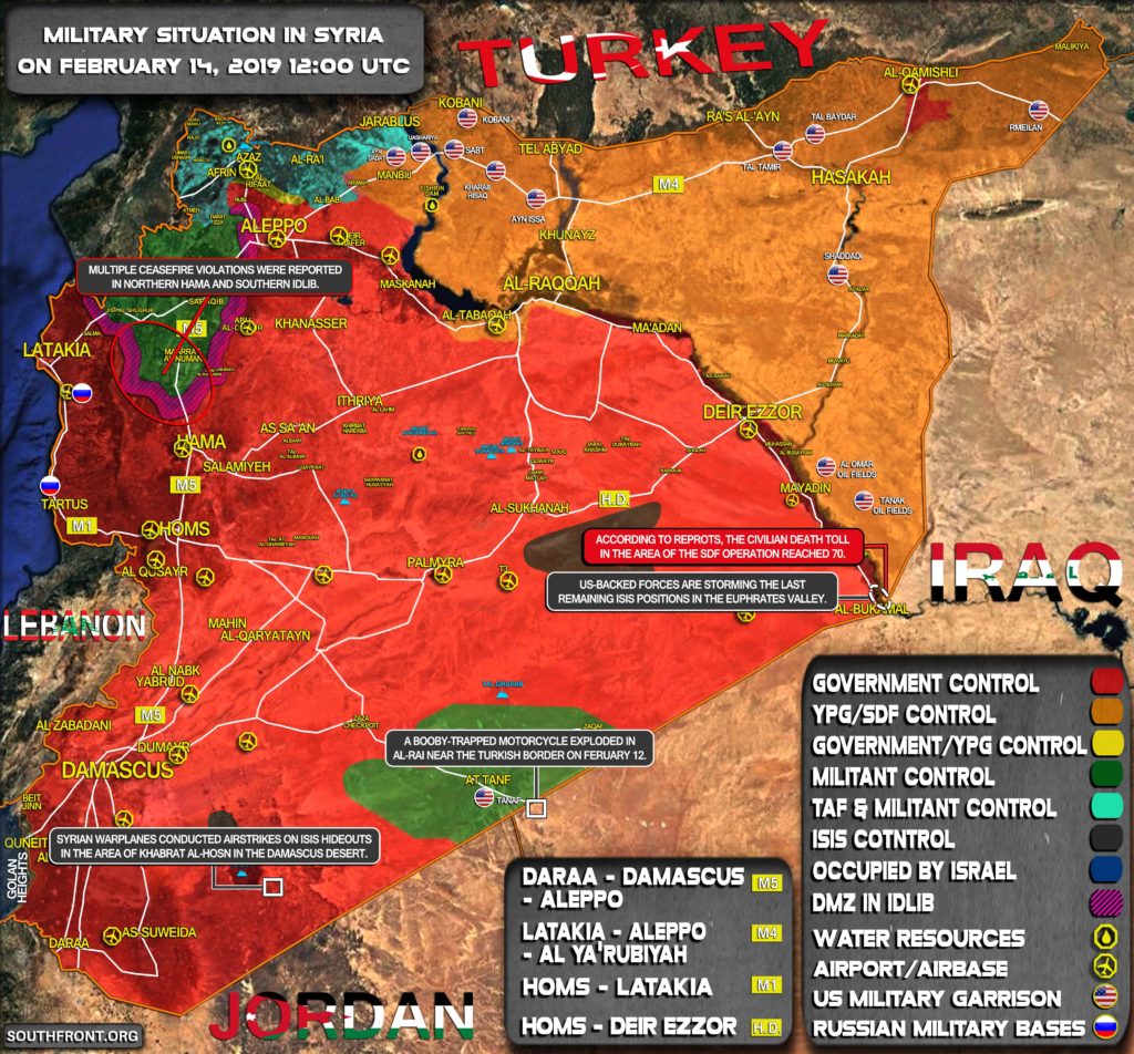 Military Situation In Syria On February 14, 2019 (Map Update)