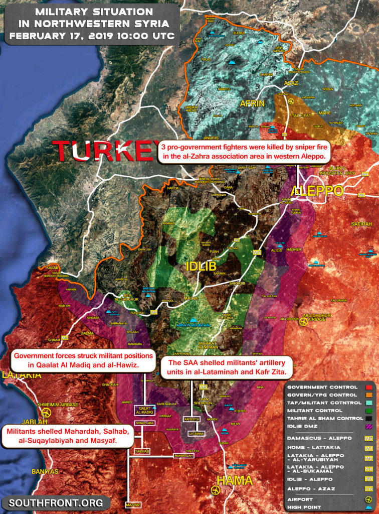 Military Situation In Idlib De-Escalation Zone On February 17, 2019 (Map Update)