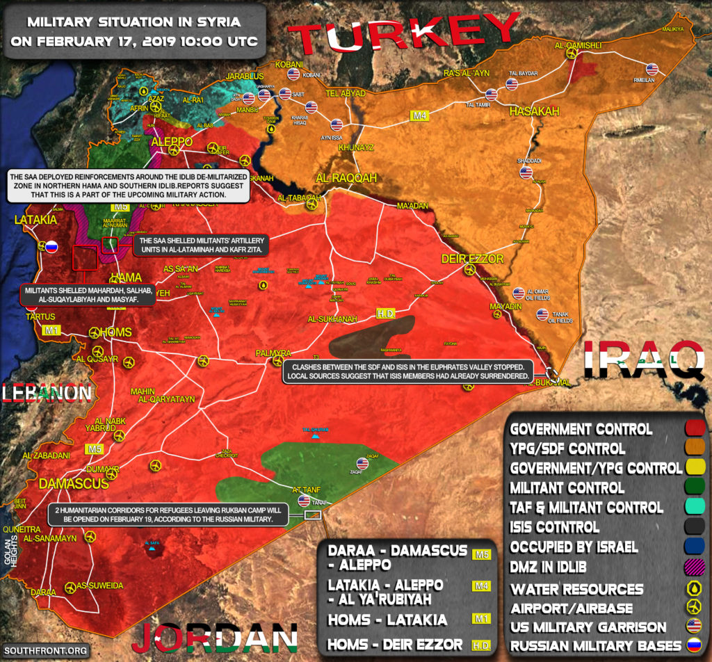 Military Situation In Syria On February 17, 2019 (Map Update)