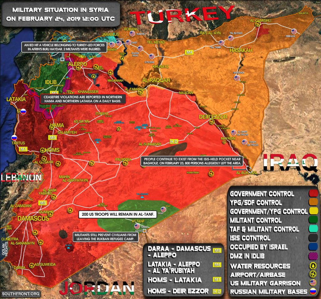 Military Situation In Syria On February 24, 2019 (Map Update)