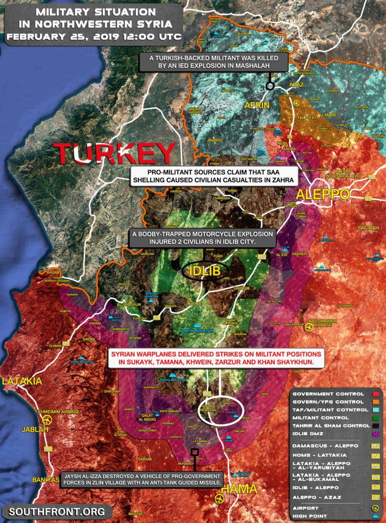 Military Situation In Northwestern Syria On February 25, 2019 (Map Update)