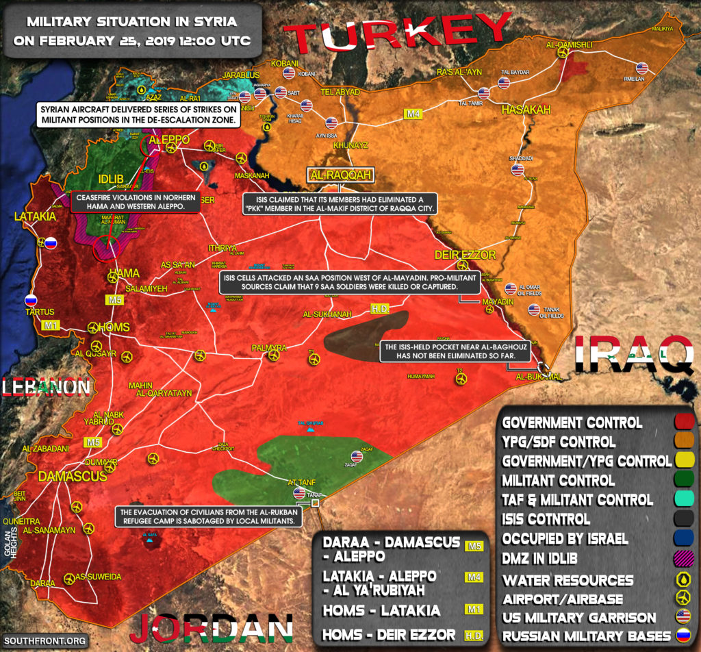 Military Situation In Syria On February 25, 2019 (Map Update)