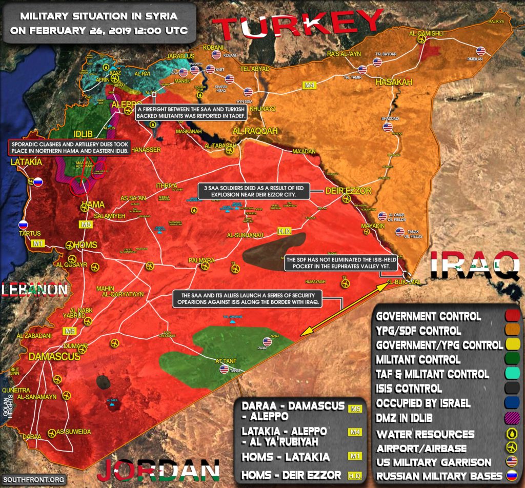 Military Situation In Syria On February 26, 2019 (Map Update)