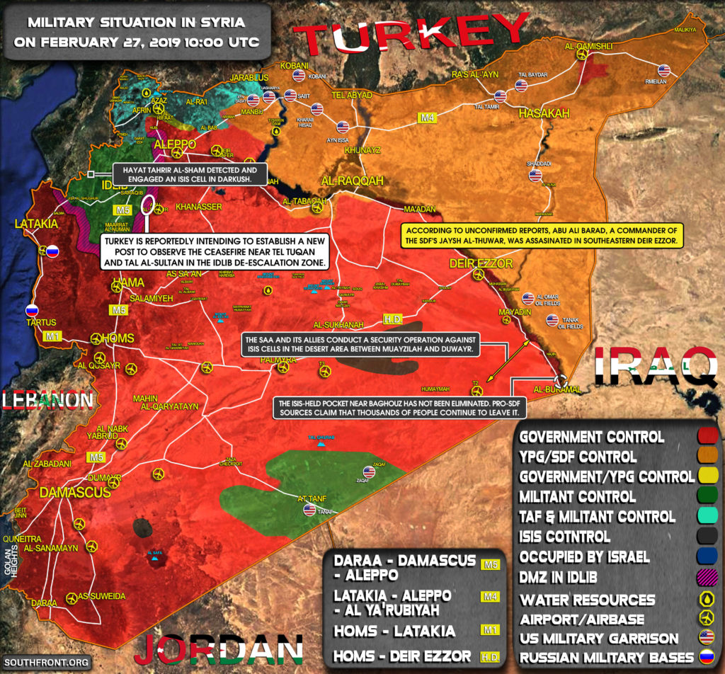 Military Situation In Syria On February 27, 2019 (Map Update)