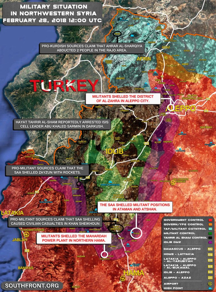 Military Situation In Northwestern Syrian On February 27, 2019 (Map Update)