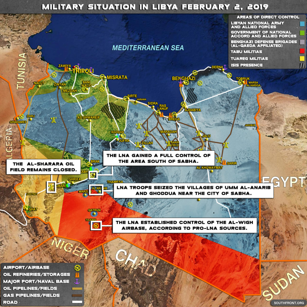 Military Situation In Libya On February 2, 2019 (Map Update)