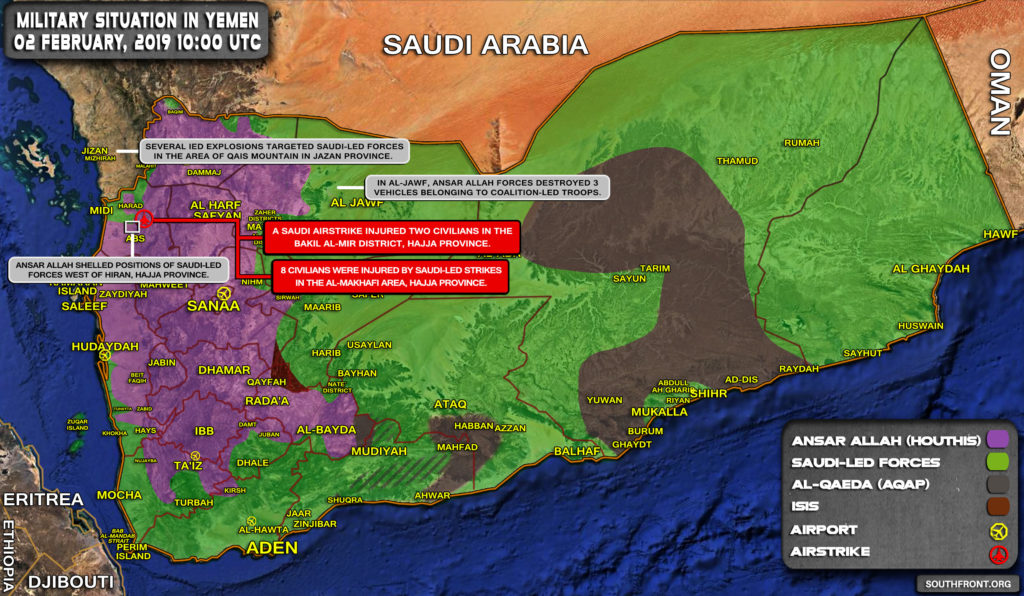 Military Situation In Yemen On February 2, 2019 (Map Update)