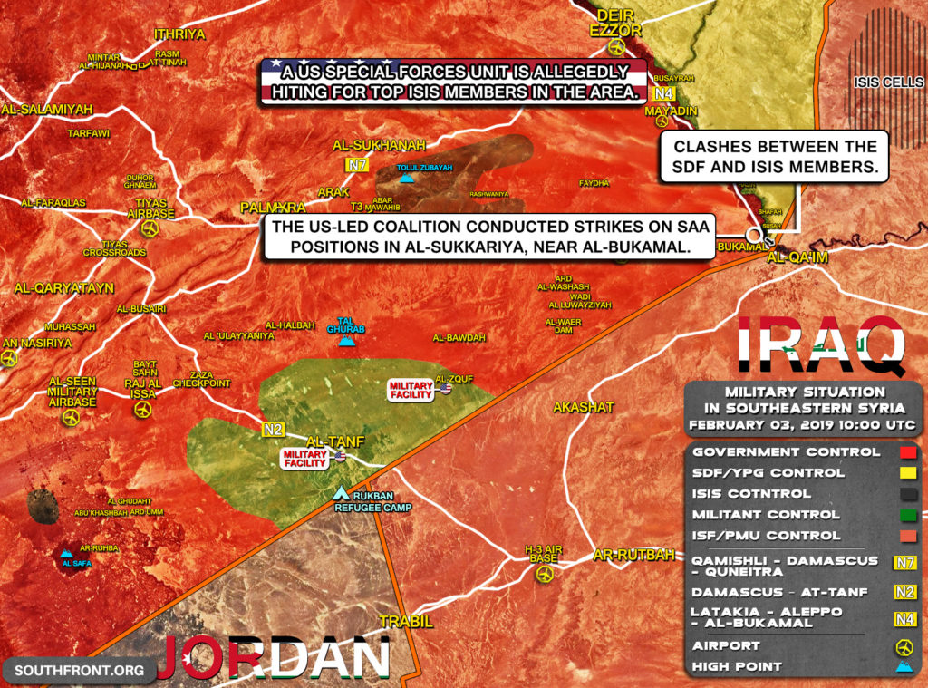 Military Situation In Southeastern Syria On February 3, 2019 (Map Update)