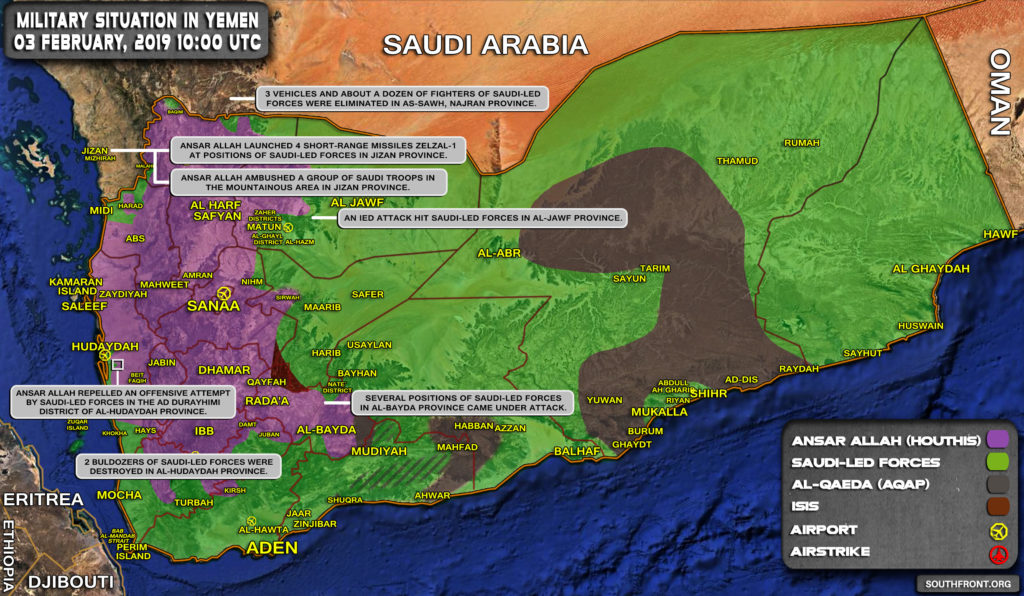 Military Situation In Yemen On February 3, 2019 (Map Update)