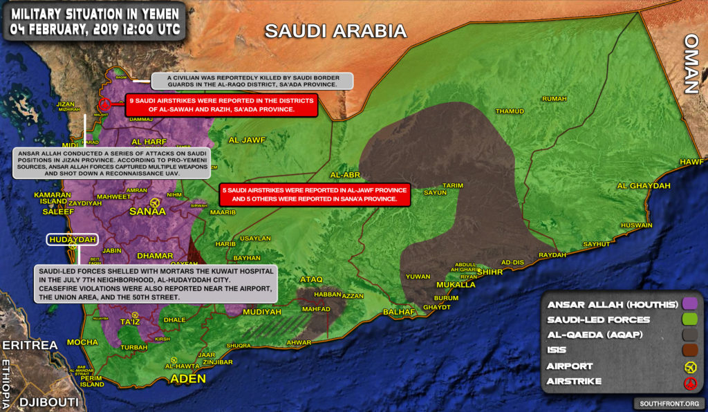 Military Situation In Yemen On February 4, 2019 (Map Update)