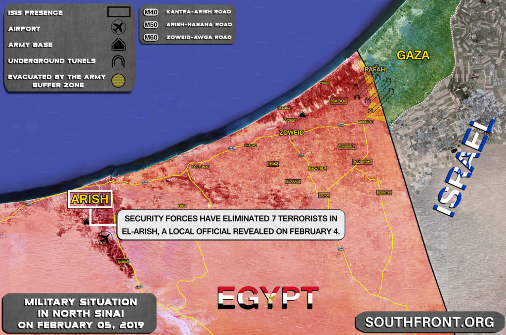 Security Forces Eliminated 7 Terrorists In Egypt's North Sinai (Map)