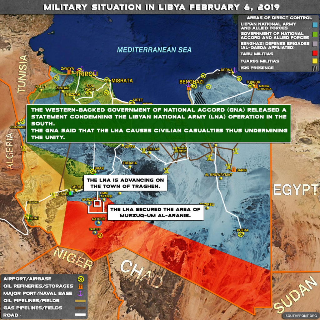 Military Situation In Libya On February 6, 2019 (Map Update)