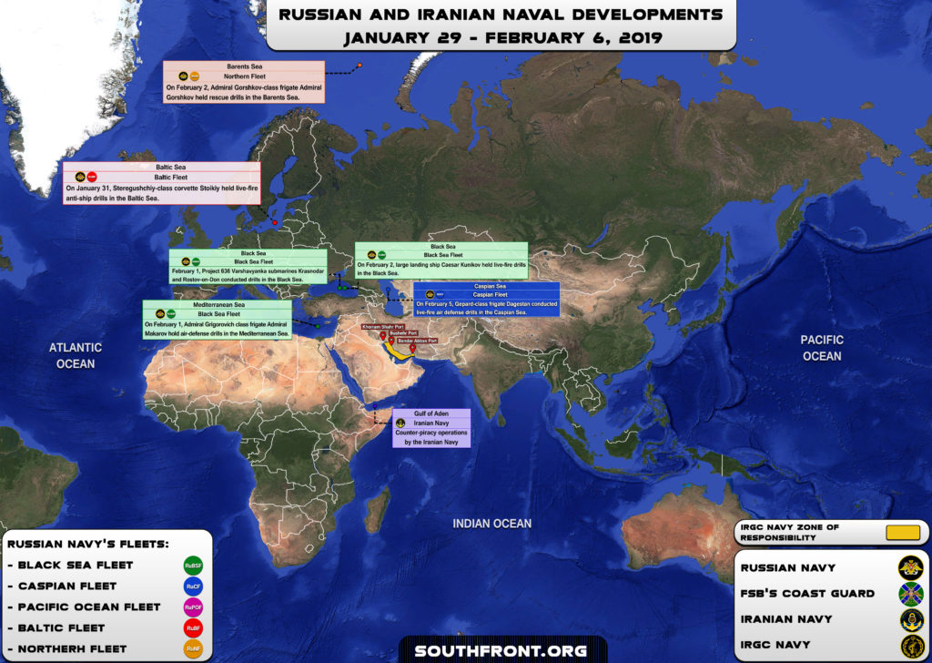 Iranian, Russian Naval Developments January 29 - February 6, 2019 (Map Update)