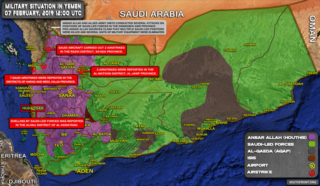 Military Situation In Yemen On February 7, 2019 (Map Update)