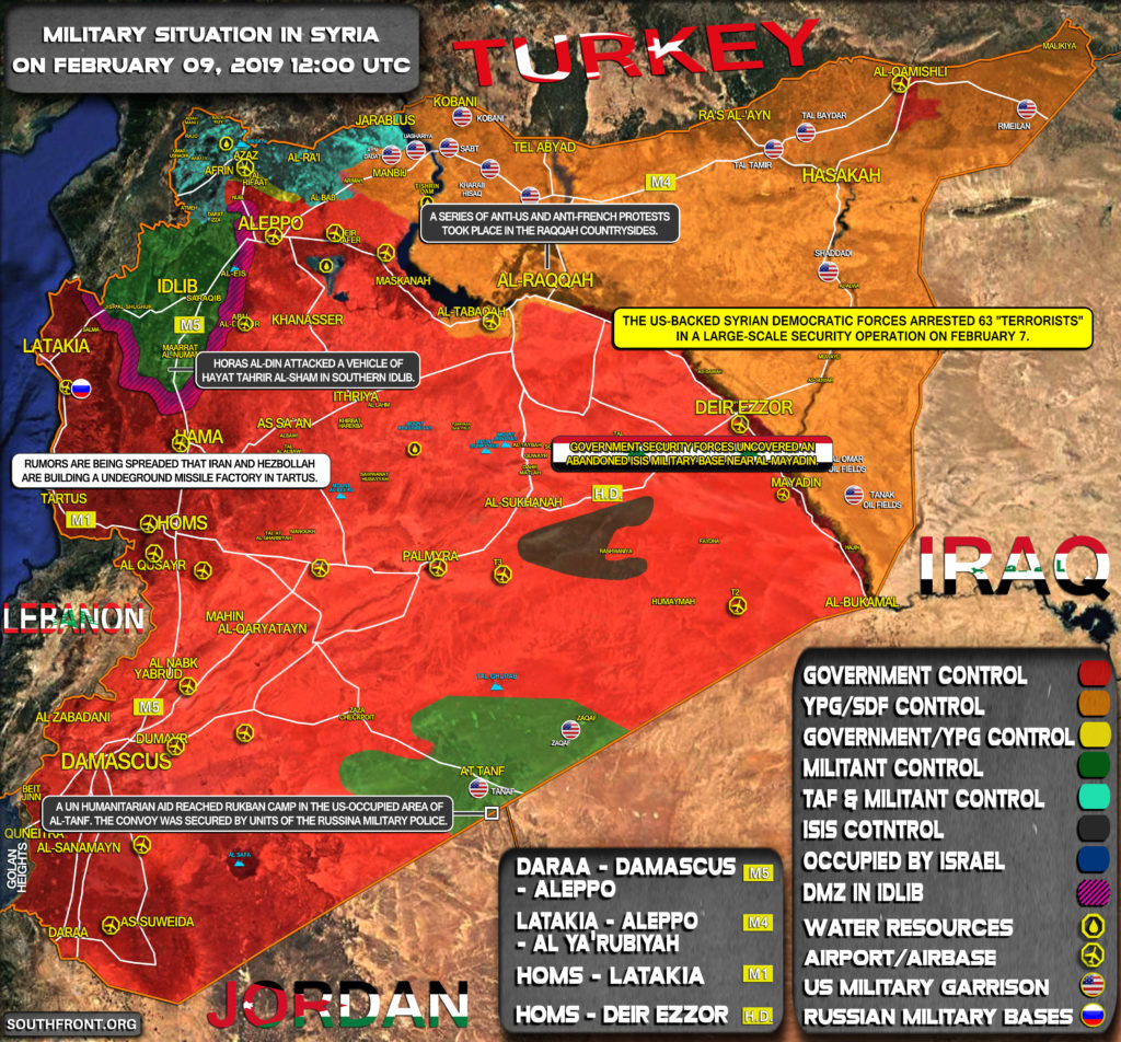 Military Situation In Syria On February 9, 2019 (Map Update)