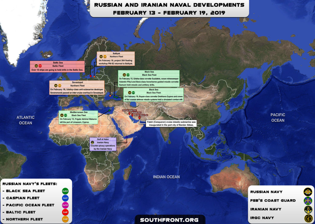 Iranian, Russian Naval Developments February 13-19, 2019 (Map Update)